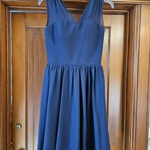 Elegant Navy Blue Sleeveless Dress